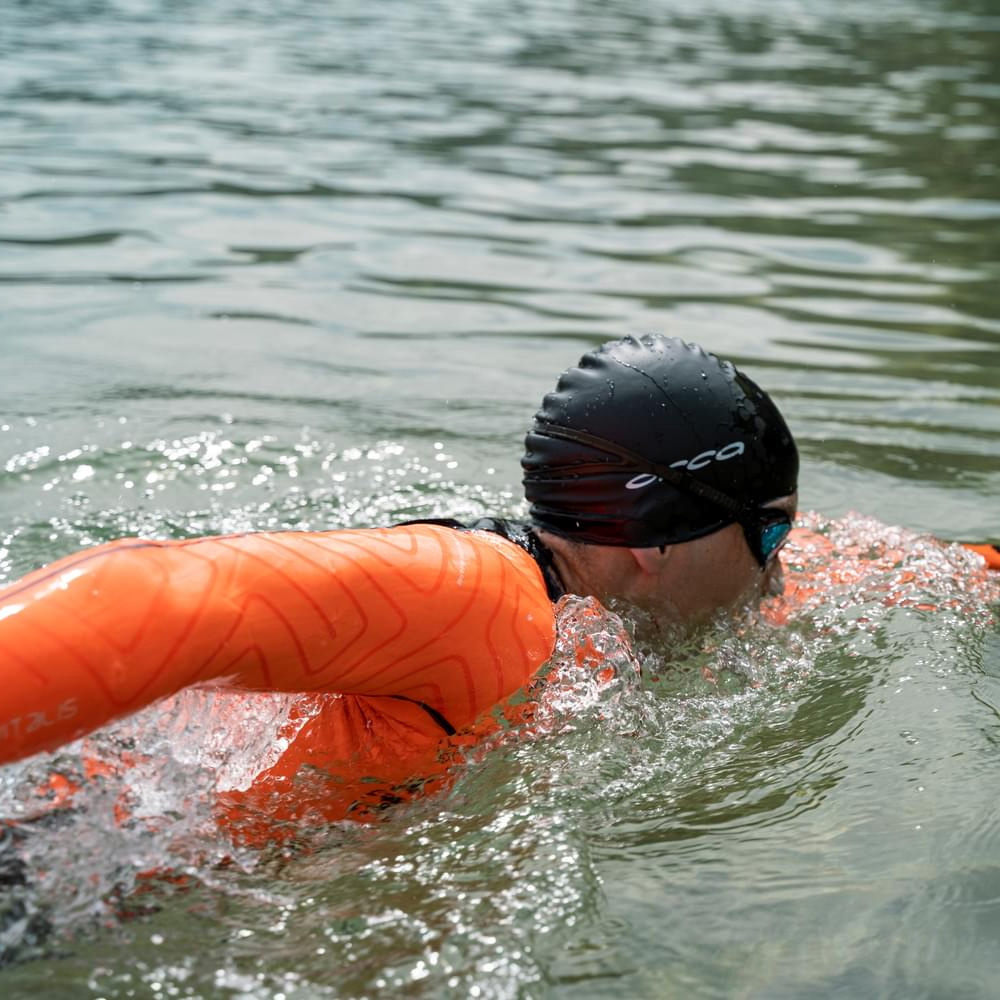 2026 Orca Männer Vitalis Hi-Vis Rückenreißverschluss Open Water Swim Neoprenanzug NN27 - Black